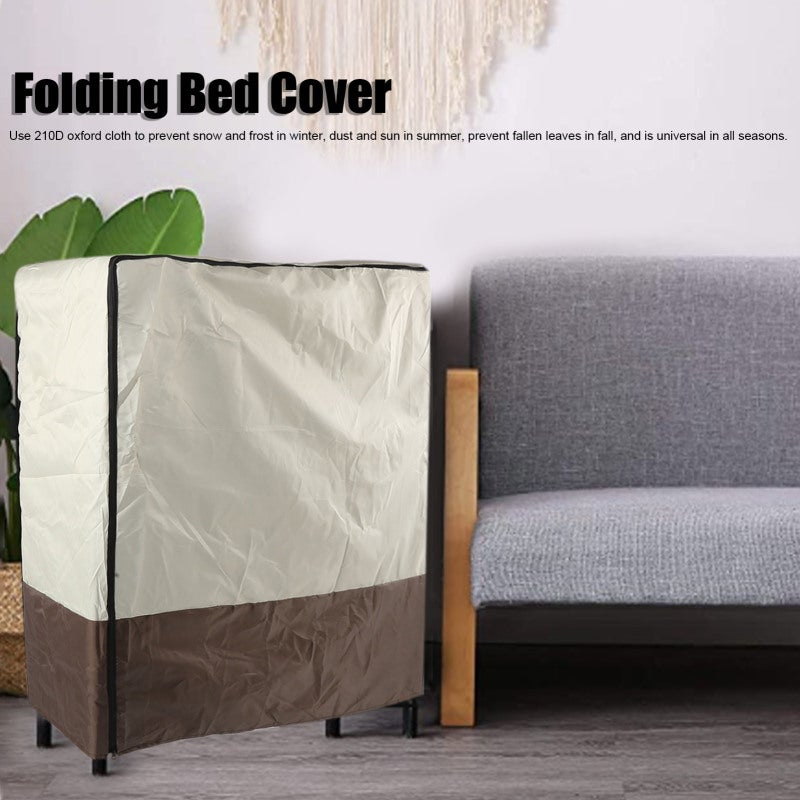 Waterproof Folding Bed Cover 210D Oxford Fabric Tear-Resistant - Weatherproof Breathable All-Season Cover for Outdoor Patio Poolside Folding Furniture - Image 3