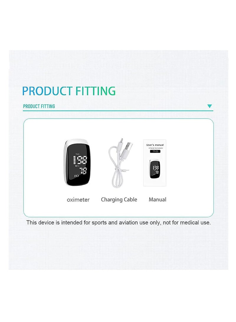 Furtey Pulse Oximeter Fingertip, Pulse Oximeter with Rechargeable, Oxygen Meter Finger Pulse Oximeter, Fingertip Blood Oxygen Saturation Monitor Rechargeable, Accurate Fast SpO2 Reading for Sports (White) - Image 2