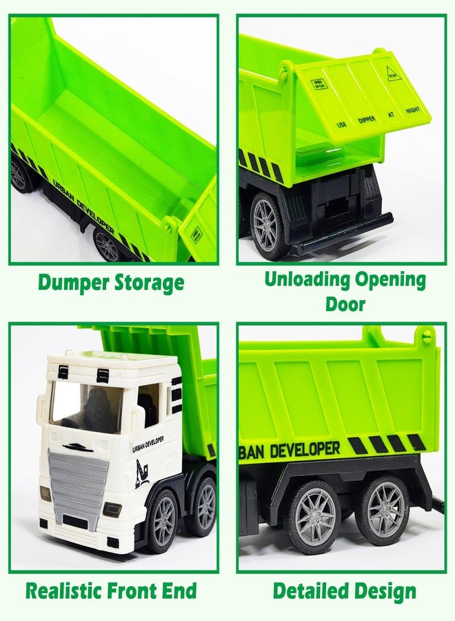 VGRASSP 8 Wheels Dumper Truck Toy for Kids - Friction Powered Construction Tipper Toy Vehicle with Openable Back Door - Color As Per Stock - Image 5