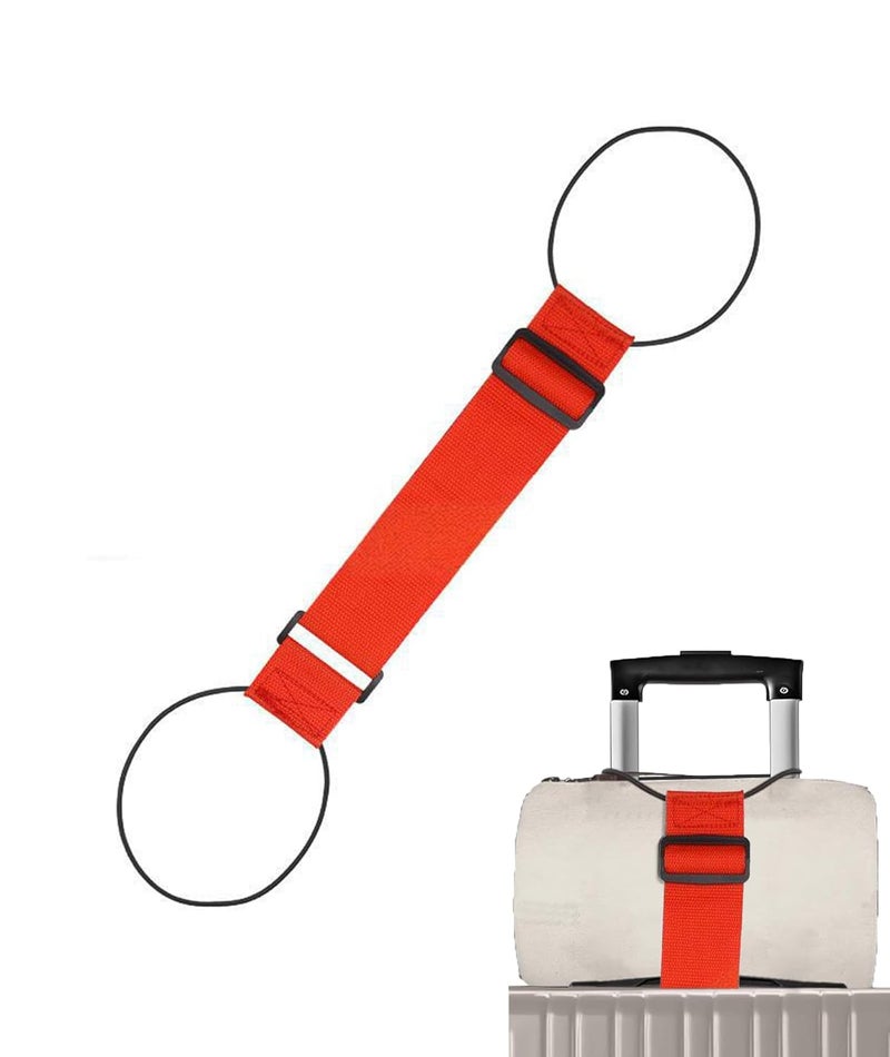 BdelrinQue Luggage Strap for Suitcases, Red Suitcase Belt, Adjustable Luggage Straps for Travel, Ideal for Frequent Travelers and Vacationers, Durable Suitcase Belt Luggage Strap for Easy Identification - Image 1