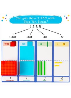 Simply magic 141 PCS Base Ten Blocks for Math - Math Manipulatives K-3, Unit Blocks 1st 2nd 3rd Grade, Counting Blocks - Kindergarten Set, Math Blocks Ones Tens Hundreds, Place Value Number Cubes  - Image 5