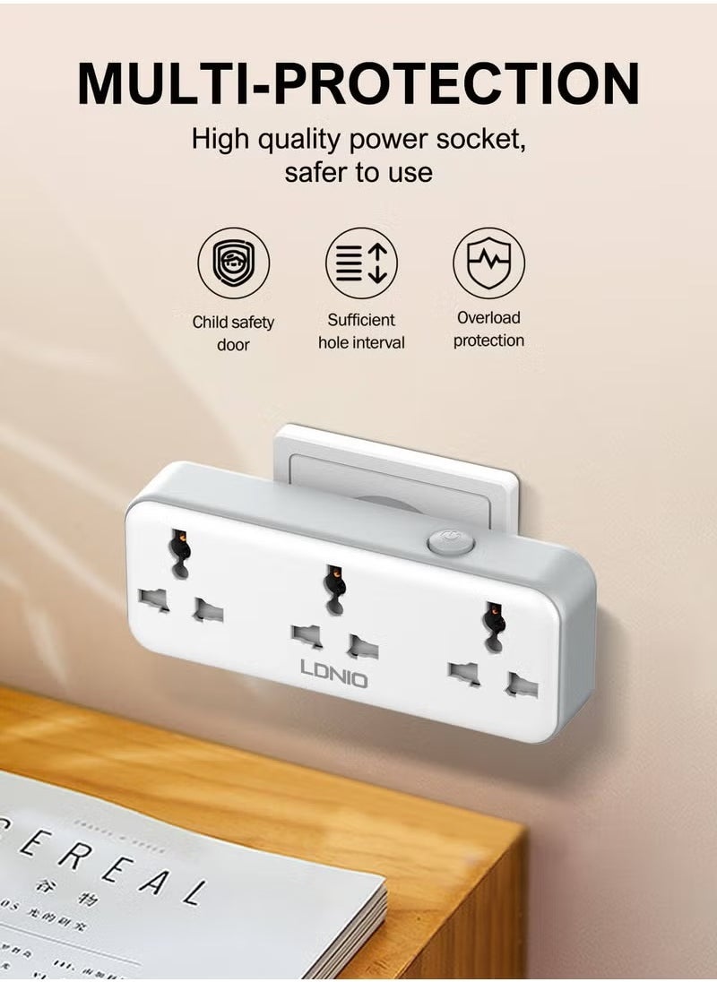 ELTRAZONE 3 Power Socket Extension with Type C PD Port and USB QC3.0 Fast Charging Port – Rotatable Power Strip with Surge Protection, Multi-Device Charging Station, Fast Charge for Smartphones, Laptops, Tablets, Compatible with UAE Plug Types, Compact & Durable Design  - Image 2