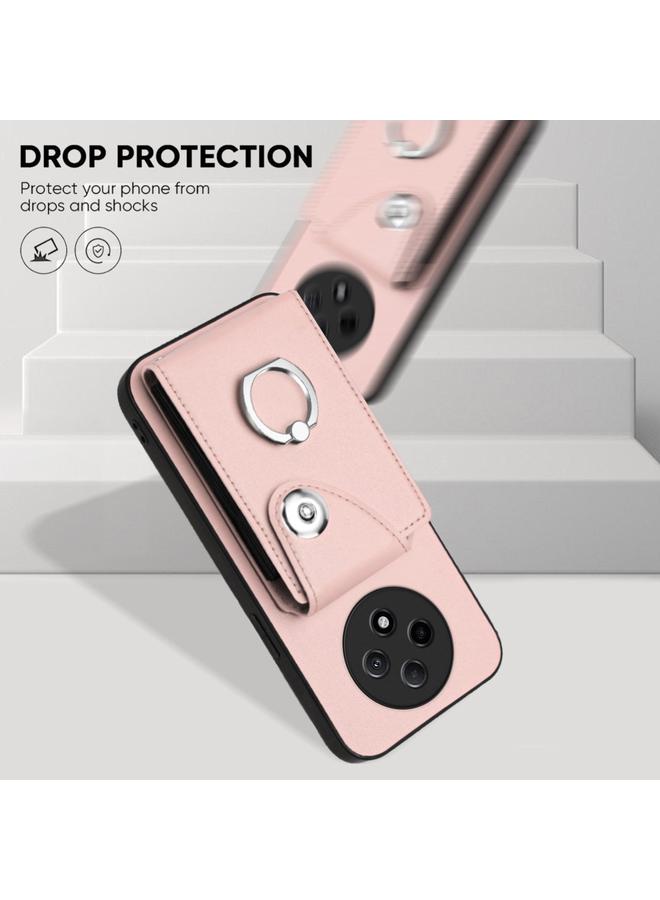 اس-توب جراب لهاتف OPPO A3 Pro 5G مزود بحلقة وحقيبة بطاقات وحافظة هاتف مع حبل طويل - Image 5