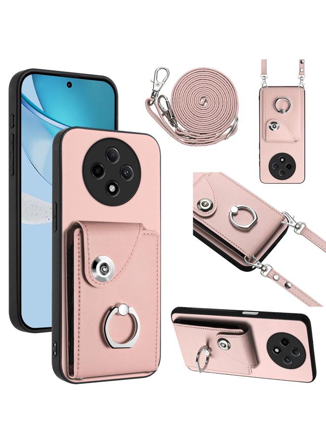 اس-توب جراب لهاتف OPPO A3 Pro 5G مزود بحلقة وحقيبة بطاقات وحافظة هاتف مع حبل طويل - Image 1