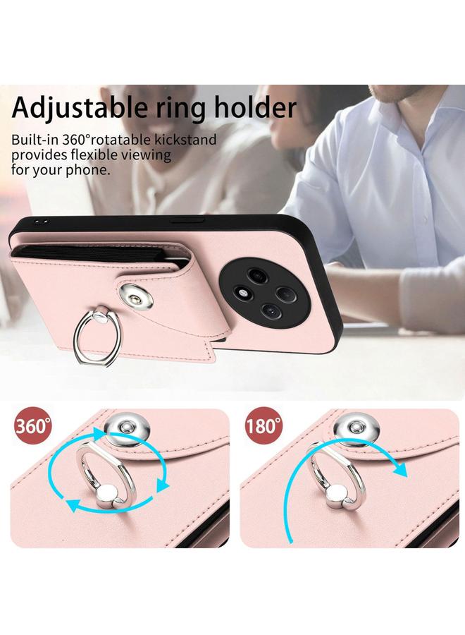 اس-توب جراب لهاتف OPPO A3 Pro 5G مزود بحلقة وحقيبة بطاقات وحافظة هاتف مع حبل طويل - Image 4