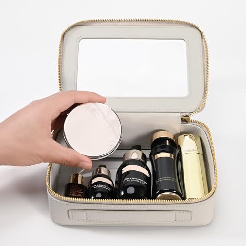Aveniee Clear Makeup Bag Organizer,Travel Toiletry Bag for Women,Waterproof Cosmetic Pouch with Zippers,Car Accessories Organizers and Storage Case,Grey - Image 3