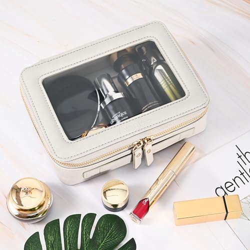 Aveniee Clear Makeup Bag Organizer,Travel Toiletry Bag for Women,Waterproof Cosmetic Pouch with Zippers,Car Accessories Organizers and Storage Case,Grey - Image 5