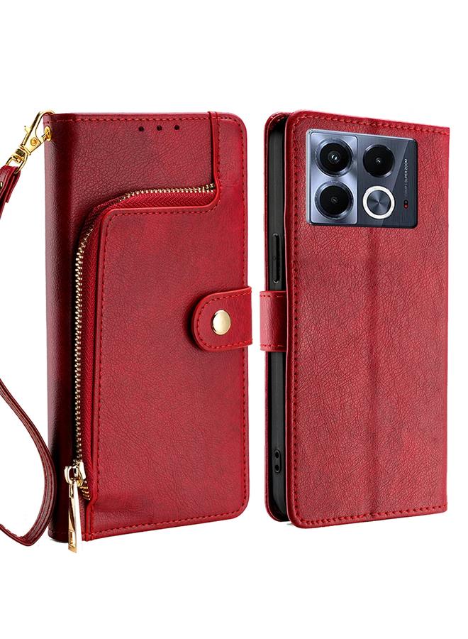 اس-توب جراب لهاتف Infinix Note 40 5G جراب هاتف جلدي بسحاب - Image 1