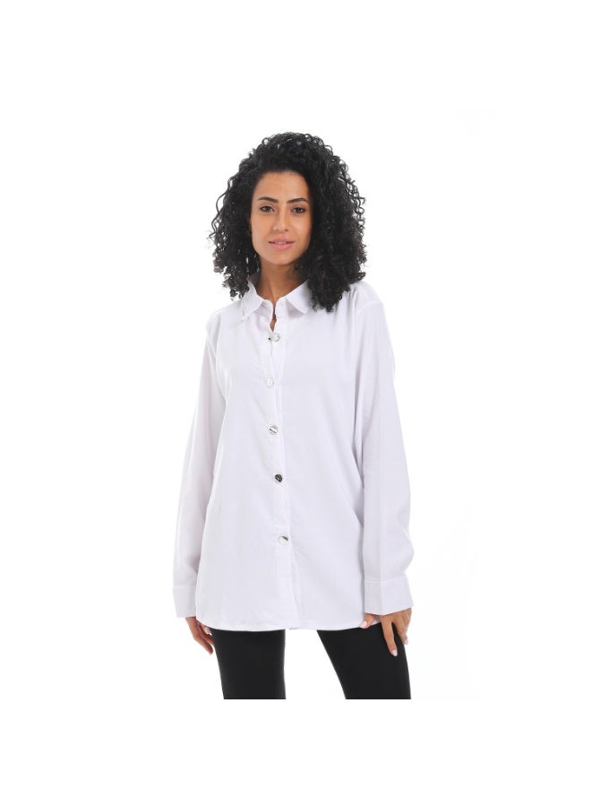 Caesar Women's collared shirt with front buttons - Image 2