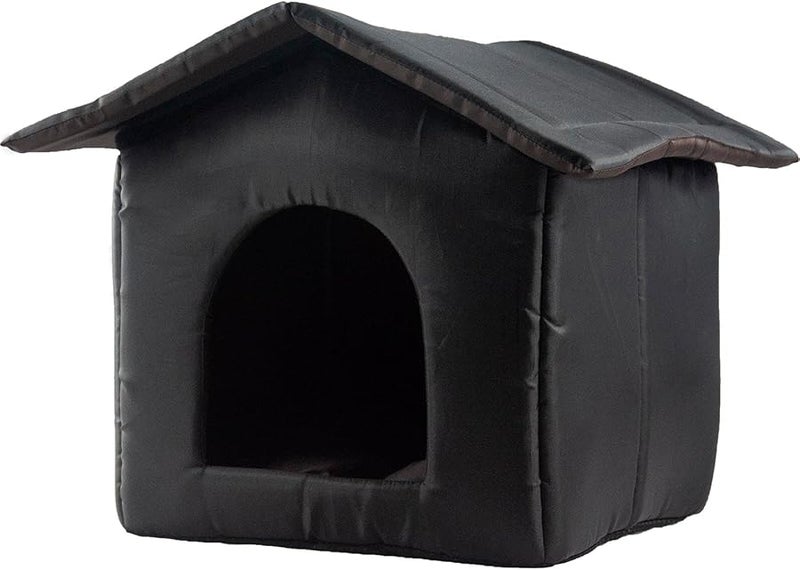 Warm Cat Bed Cave Oxford Cloth Waterproof Outdoor Cat Shelter Anti Slip Bottom Insulated Pet House Winter Color S - Image 1