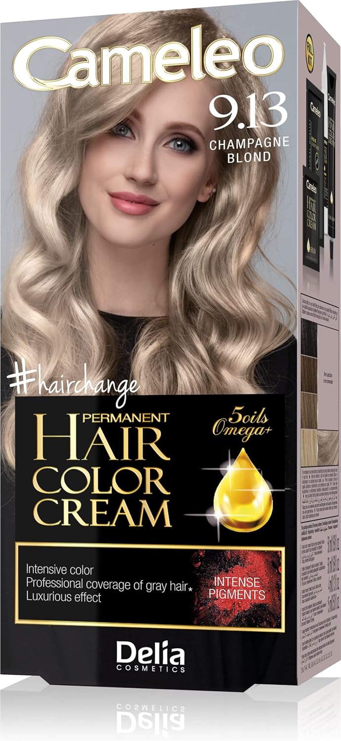 Cameleo Permanent Hair Colour Cream Champagne Blonde Intensive Color Protection 5 Oils Omega Plus Acids Professional Luxurious Hair Dye Full Kit