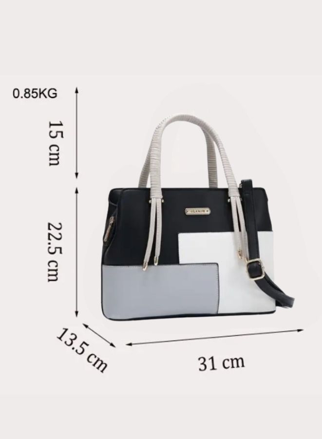 Two Shades Multicolor Leather Bags for Women - Add a Pop of Color to Your Style, Black - Image 2