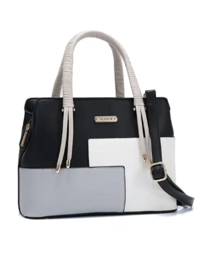 Two Shades Multicolor Leather Bags for Women - Add a Pop of Color to Your Style, Black - Image 1