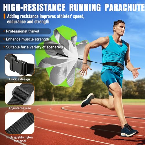 MUROZA Agility Ladder Speed Training Equipment Set-20ft Agility Ladder,12 Soccer Cones,4 Hurdles, Jump Rope, Running Parachute, Basketball Football Soccer Training Equipment for Kids, Youth, Adults(green) - Image 5