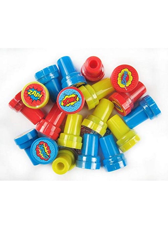 TINYMILLS Tiny Mills 24 Pcs Superhero Assorted Stamps For Kids Self Ink Stamps (12 Different Designs) Superhero Birthday Party, Superhero Party Favors, Goody Bag Filler Treats, Classroom Rewards Teacher Stamps - Image 4