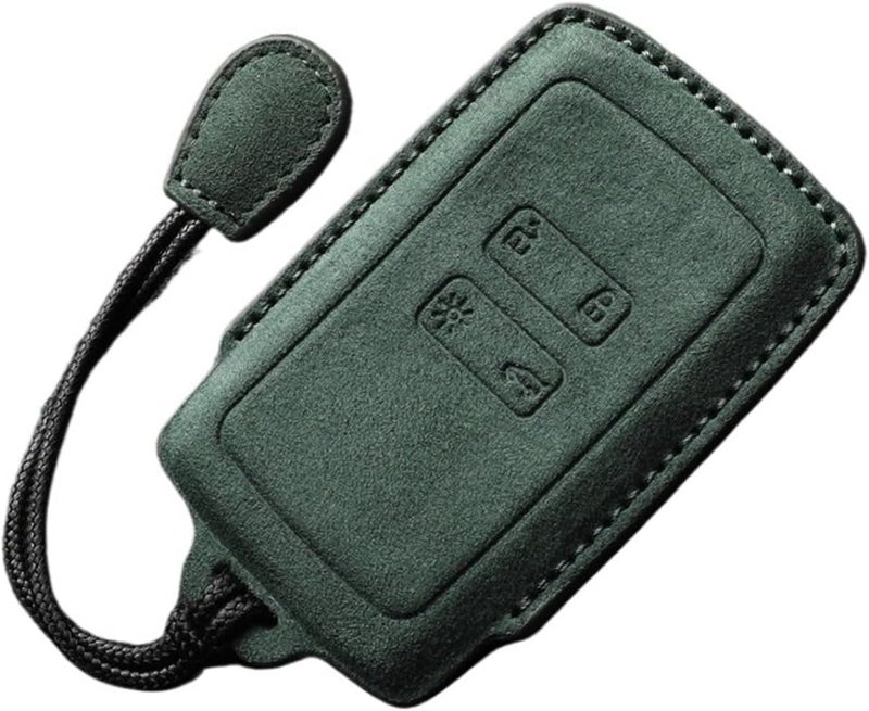 Suede Faux Leather Car Key Case Cover for fit for Captur Koleos Kadjar Arkana Megane RS 1 2 3 4 Dacia Duster Sandero Stepway(FMP SS-GREEN)