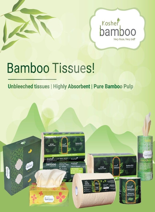 Kosher Bamboo Tissue Paper/Dinner Table Napkins Pack of 4 X 100 Pulls (Total 400 Pulls) | Made of Bamboo Pulp | Soft, Durable, Multipurpose Serving Napkins | 100% Plastic Free Packaging - Image 4