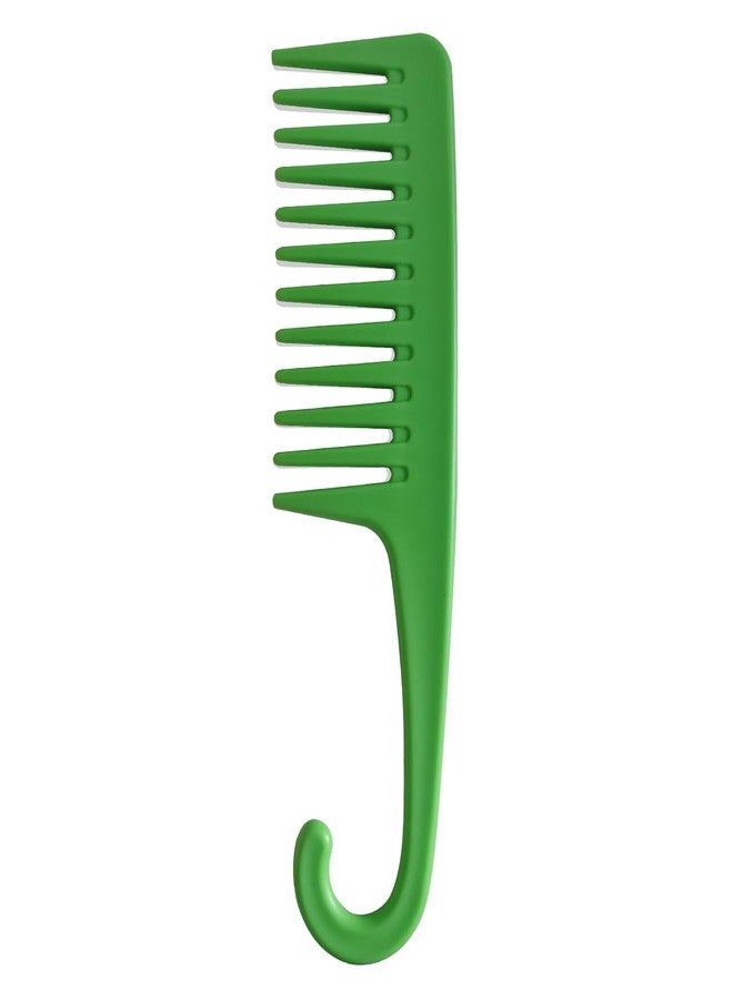 Wapodeai Wide Tooth Comb Shower Comb With Hook, Good for Curly Hair Wet Dry, Premium Tangle Free Combs Green. - Image 1
