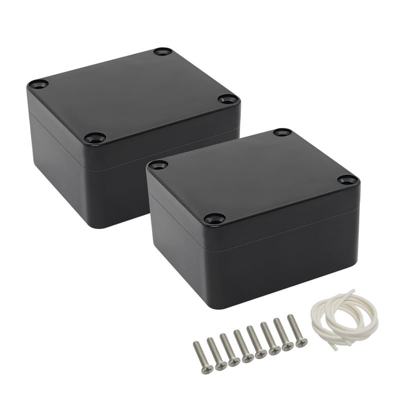 LeMotech Electrical Box ABS Plastic Project Box IP65 Waterproof Junction Box Project Case Universal Enclosure for Electronics Black 248x 228x 137 inch63x58x35mmPack of 2