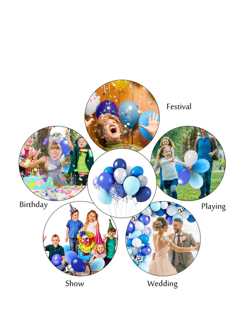 Excefore Navy Blue Silver Balloons Arch Kit 144 PCS Balloon Garland - Image 3