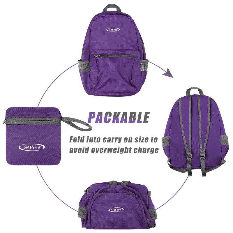 G4Free 20L Lightweight Packable Backpack Travel Hiking Daypack Foldable Backpack for Men Women - Image 5