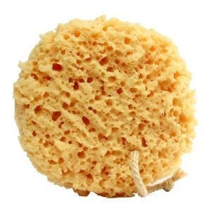 Beach Bum Foam Bath Sponge - 2 Count Yellow Synthetic Mesh - Image 3