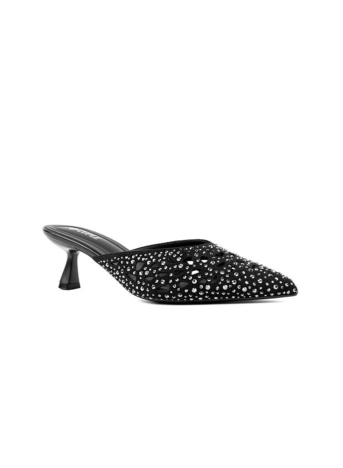 Women's Suede PU Heeled Shoes with Diamond Detail from Cuple