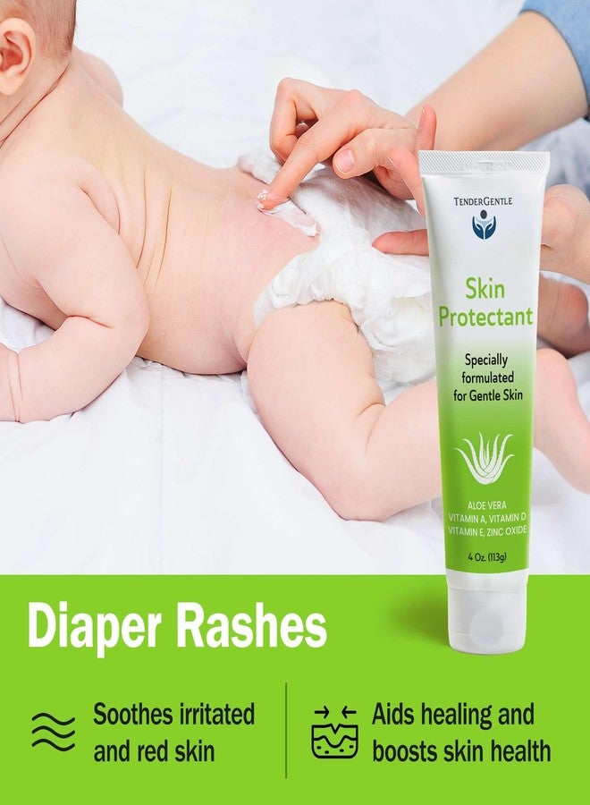TenderGentle Skin Protectant Rash Cream - 4oz of Zinc Oxide Barrier Cream for Diaper Rashes, Chapped and Chafed Skin, and More - Made with Zinc, Vitamins A, D, E, and Aloe - Image 4