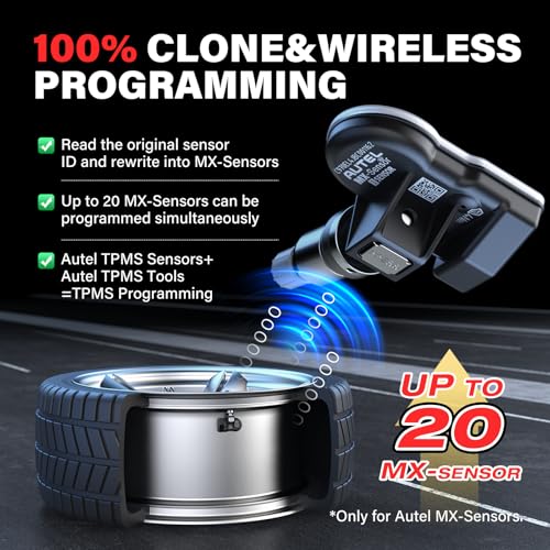 Autel TPMS Sensor Set of 4, 2in 1MX-Sensor 315MHz + 433MHz Dual Frequency, 100% Programmable Replace OEM Sensor, Work with Autel TPMS Tool TS408S TS501 TS508WF TS601 (Press-in, Metal Valve) - Image 3