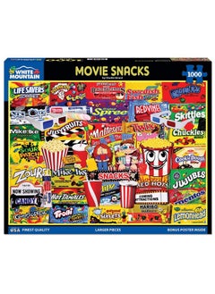 WHITE MOUNTAIN White Mountain Movie Snacks 1000 Piece Jigsaw Puzzle Collage Puzzles for Adults and Family  - Image 2