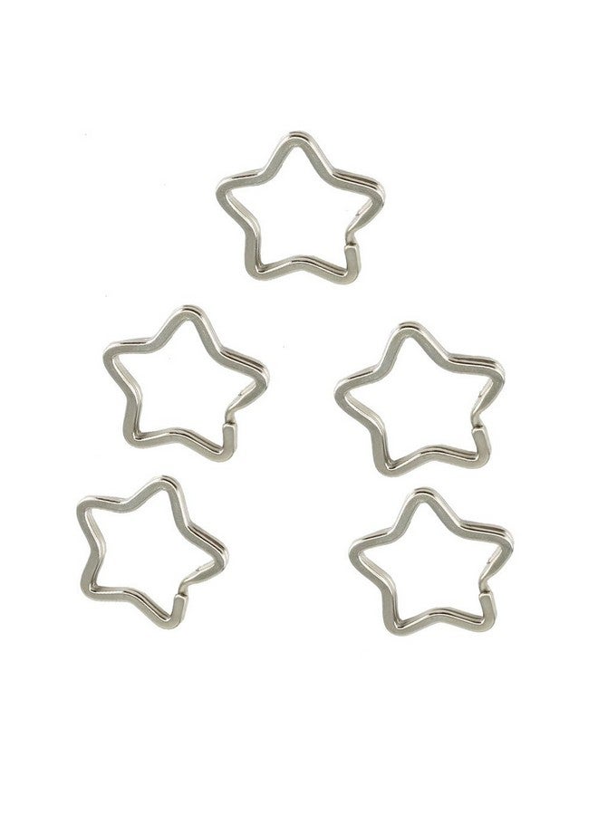 يوتون مجموعة من 50 حلقة مفاتيح معدنية على شكل نجمة مقسمة من يوتون، حامل مفاتيح، ملحقات سلسلة مفاتيح، موصل، سلسلة مفاتيح - Image 1