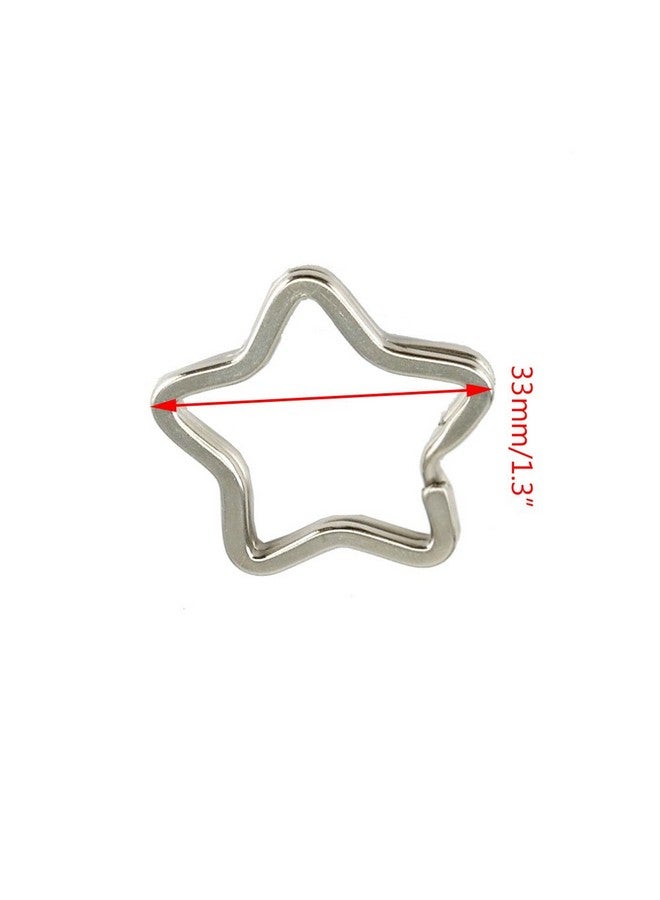 يوتون مجموعة من 50 حلقة مفاتيح معدنية على شكل نجمة مقسمة من يوتون، حامل مفاتيح، ملحقات سلسلة مفاتيح، موصل، سلسلة مفاتيح - Image 2