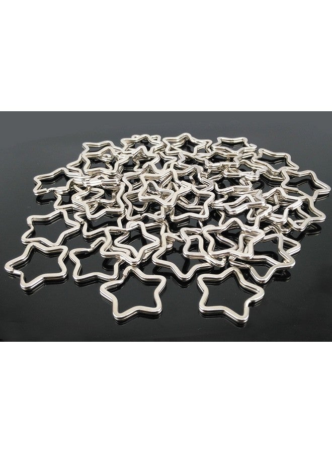 يوتون مجموعة من 50 حلقة مفاتيح معدنية على شكل نجمة مقسمة من يوتون، حامل مفاتيح، ملحقات سلسلة مفاتيح، موصل، سلسلة مفاتيح - Image 4