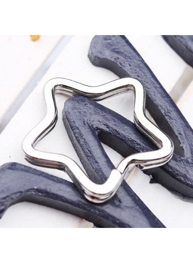 يوتون مجموعة من 50 حلقة مفاتيح معدنية على شكل نجمة مقسمة من يوتون، حامل مفاتيح، ملحقات سلسلة مفاتيح، موصل، سلسلة مفاتيح - Image 5