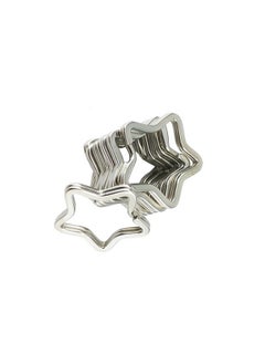 Yueton yueton Pack of 50 Metal Star Shaped Split Ring Key Ring Key Holder Keyfob Accessories Connector Keychain Keyring  - Image 3