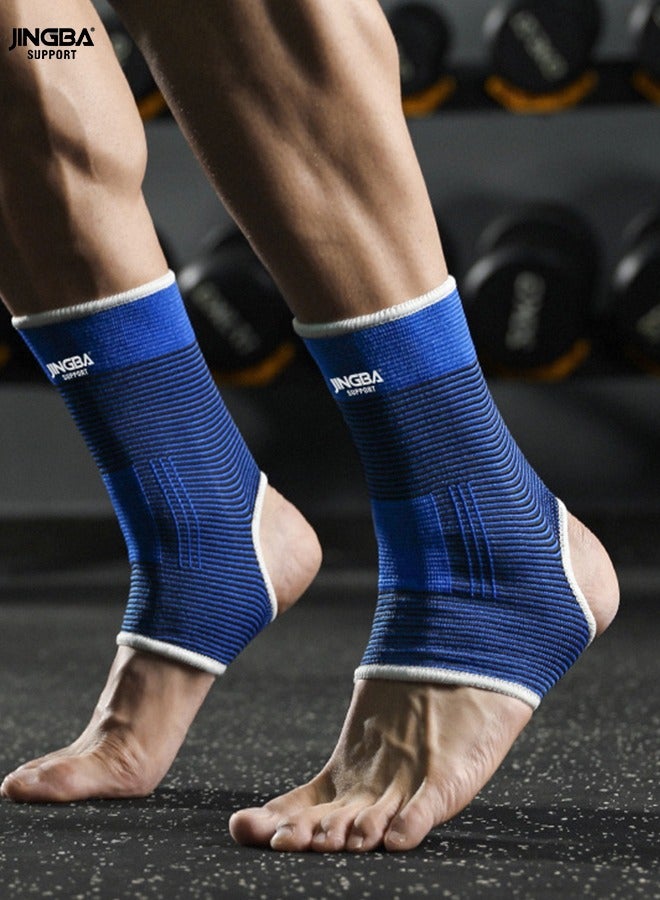 JINGBA SUPPORT Ankle Support For Men And Women - Knitted Breathable Sports Compression Ankle Support - Running, Mountaineering, Basketball Protective Gear, Suitable For Running, Basketball And Other Sports Sprains Blue - Image 1