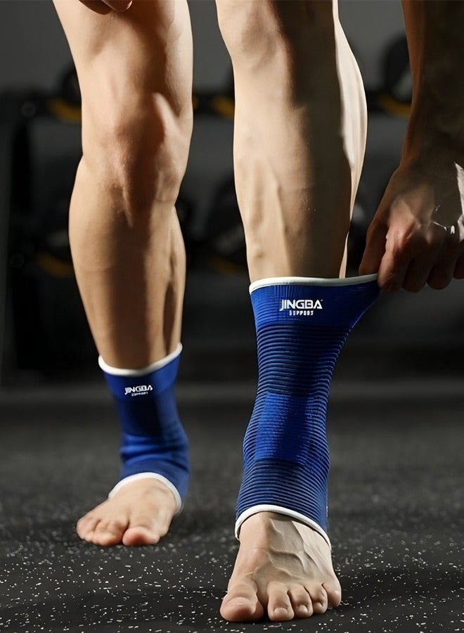 JINGBA SUPPORT Ankle Support For Men And Women - Knitted Breathable Sports Compression Ankle Support - Running, Mountaineering, Basketball Protective Gear, Suitable For Running, Basketball And Other Sports Sprains Blue - Image 5
