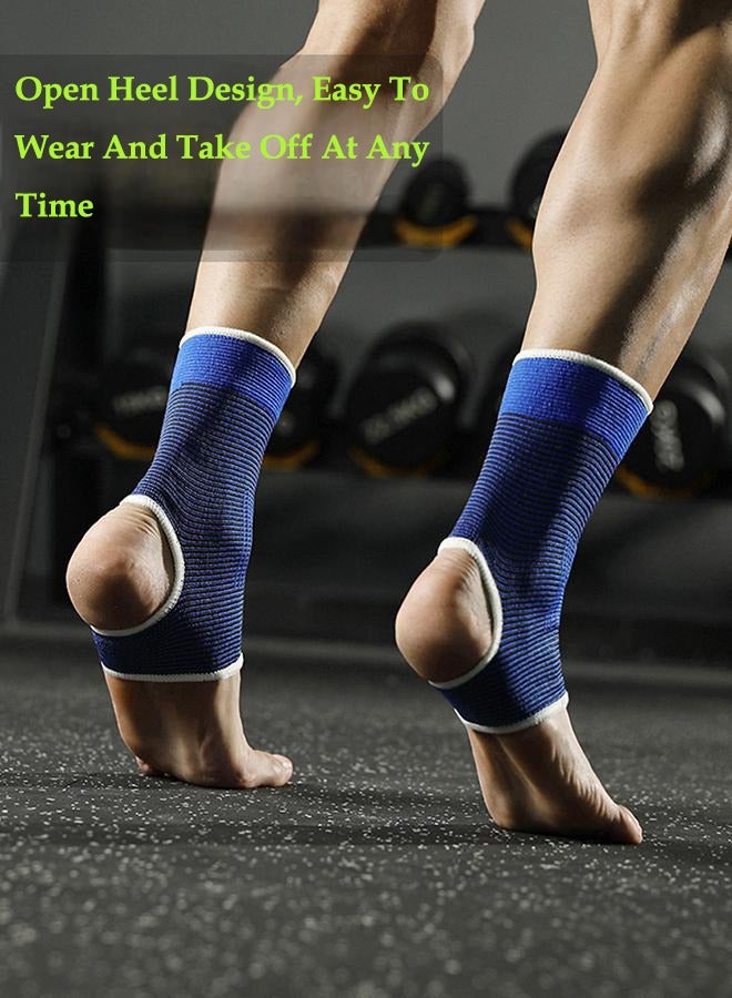 JINGBA SUPPORT Ankle Support For Men And Women - Knitted Breathable Sports Compression Ankle Support - Running, Mountaineering, Basketball Protective Gear, Suitable For Running, Basketball And Other Sports Sprains Blue - Image 3