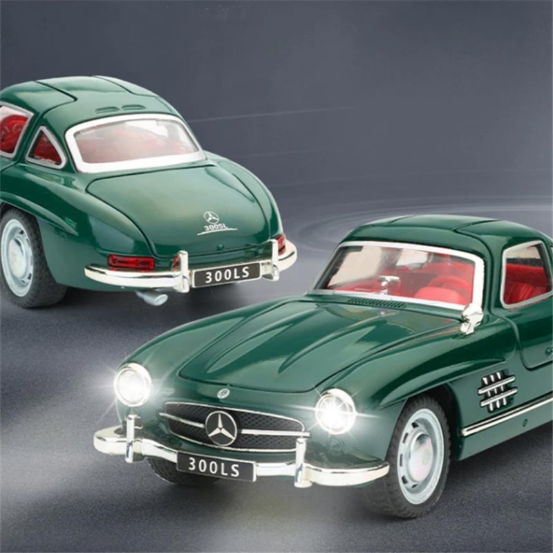 Mashes ماكينة ميرسيدس بنز 300 SL القديمة موديل سيارة بمقياس 1:32 حصرية من معدن الألومنيوم سيارة سحب للخلف لعبة معدنية مصبوبة بالقالب أبواب قابلة للفتح وأضواء وموسيقى أفضل هدايا للأطفال【الألوان حسب المخزون】 - Image 2
