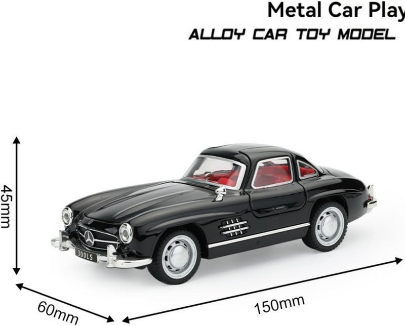 Mashes ماكينة ميرسيدس بنز 300 SL القديمة موديل سيارة بمقياس 1:32 حصرية من معدن الألومنيوم سيارة سحب للخلف لعبة معدنية مصبوبة بالقالب أبواب قابلة للفتح وأضواء وموسيقى أفضل هدايا للأطفال【الألوان حسب المخزون】 - Image 4