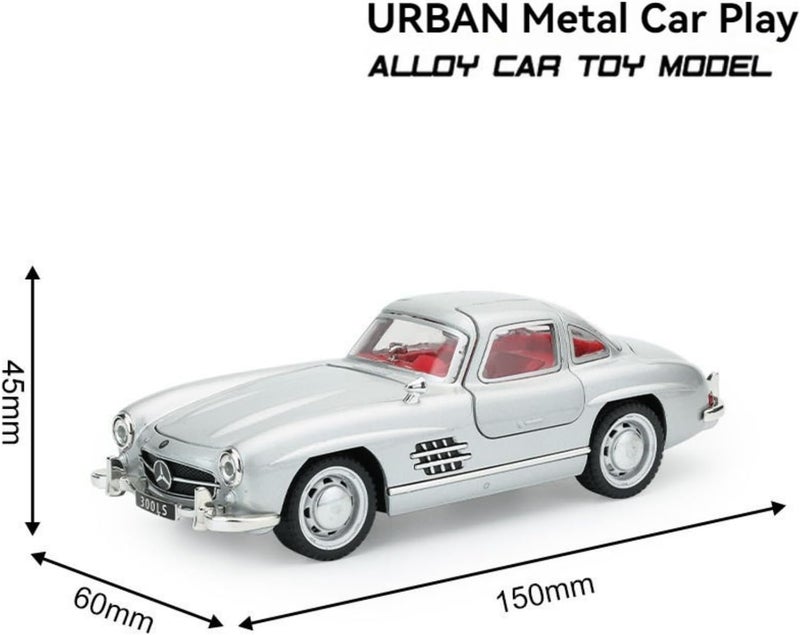 Mashes ماكينة ميرسيدس بنز 300 SL القديمة موديل سيارة بمقياس 1:32 حصرية من معدن الألومنيوم سيارة سحب للخلف لعبة معدنية مصبوبة بالقالب أبواب قابلة للفتح وأضواء وموسيقى أفضل هدايا للأطفال【الألوان حسب المخزون】 - Image 3