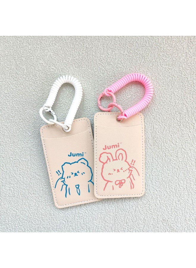 NIBEMINENT 1 - Piece Little Bear Kpop Photo Card Holder Pendant Key Chain ID Badge Holder ID Card Holder Photo Card Protector for School ID Office ID Access Card for Women Girls - Image 2