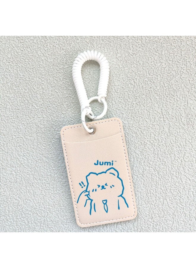 NIBEMINENT 1 - Piece Little Bear Kpop Photo Card Holder Pendant Key Chain ID Badge Holder ID Card Holder Photo Card Protector for School ID Office ID Access Card for Women Girls - Image 1