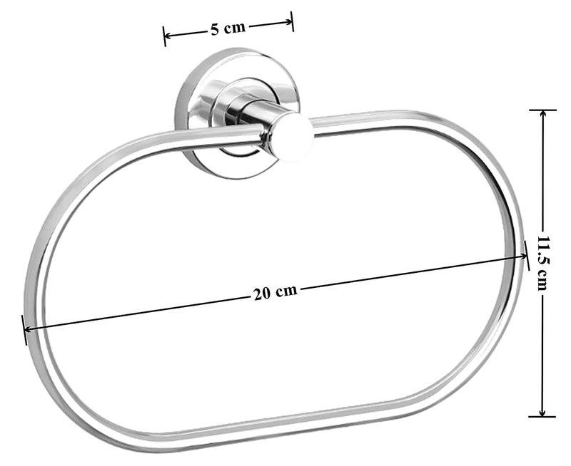 JAGGER حلقة منشفة على شكل بيضاوي JAG228 / حامل منشفة / حامل منشفة يد / شماعة قماش / حامل مناديل / حامل منشفة قماش للحمام والمطبخ وحوض الغسيل (تشطيب كروم، عبوة - 1) - Image 2