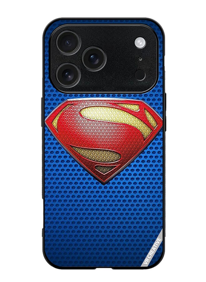 VR CREATIVE Protective Case Cover For Apple iPhone 17 Pro Max Superman Logo Design Multicolour