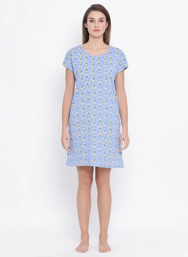 كلوفيا 100% Cotton Clovia Printed Knee Length Nighty