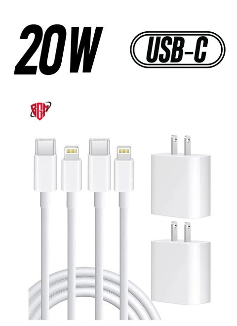 Fast Charger [Apple MFi Certified] 20W USB C PD Wall Charger Plug with 6FT Type C to Lightning Cord Compatible with iPhone 13/12/11/Pro Max/XS Max