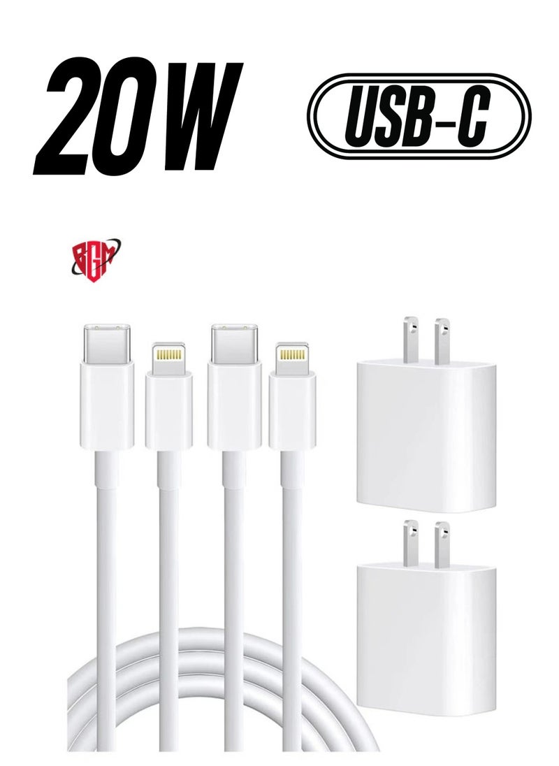 Fast Charger [Apple MFi Certified] 20W USB C PD Wall Charger Plug with 6FT Type C to Lightning Cord Compatible with iPhone 13/12/11/Pro Max/XS Max