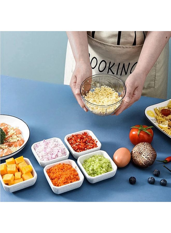 Blue 500ml Manual Food Chopper For Dicing Vegetables Mashing Garlic Crushing Herbs - Image 4