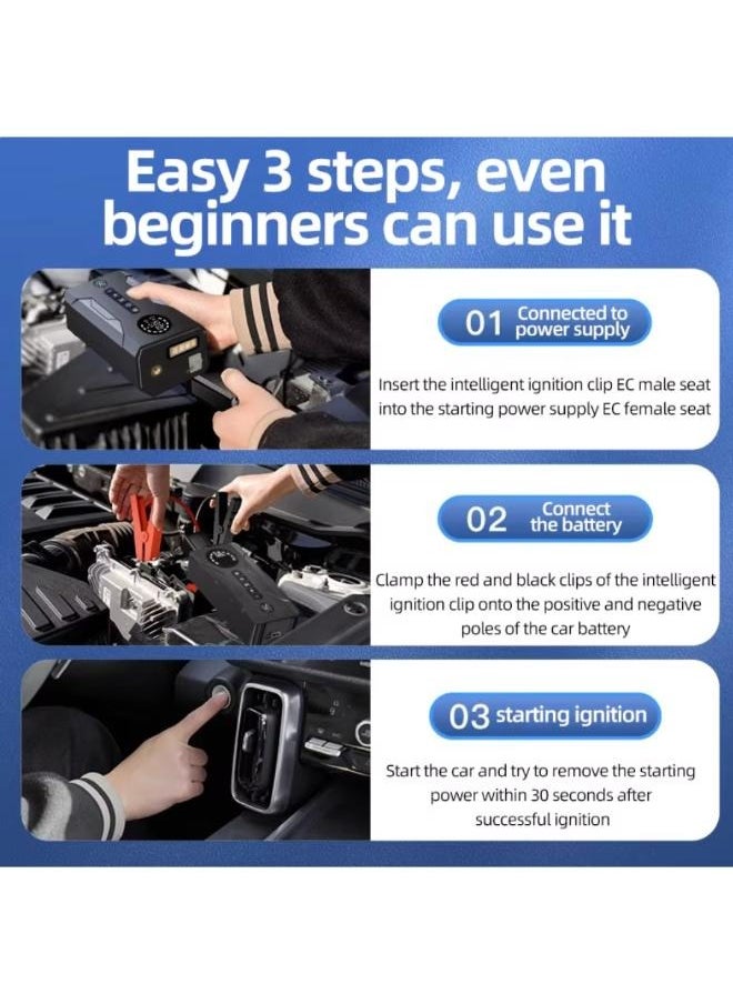 Generic Car Jump Starter Charger for Vehicles Emergency Car Booster Smart Pump Air Compressor  - Image 4